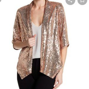 Living Doll Los Angeles Pink Sequin Blazer Jacket Small